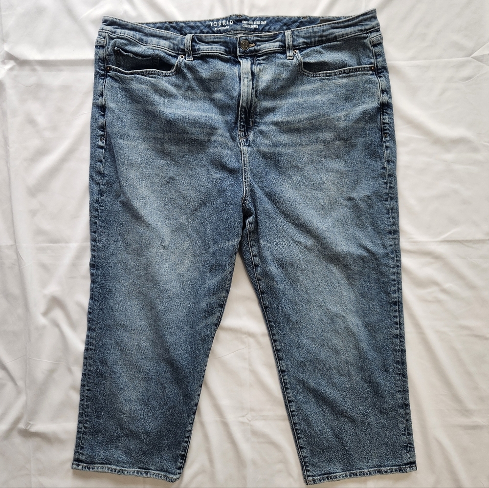 Torrid Womens 24 High Rise Ankle Crop Classic Denim Jeans Pants Straight Leg